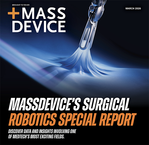 This is the cover of the MassDevice Surgical Robotics Special Report for 2026.