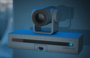 A camera with sensors for ambient patient monitoring.