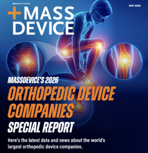 This is the cover for the MassDevice Orthopedic Device Companies Special Report for 2026.