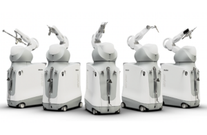 This is an image of Mako robotic orthopedic surgery systems which have fuled growth at the world's largest orthopedic device company.