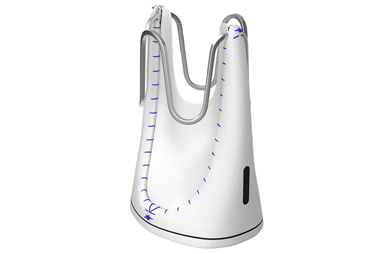The Autus valve can be initially implanted as small as 13 mm in diameter (pictured closed here).